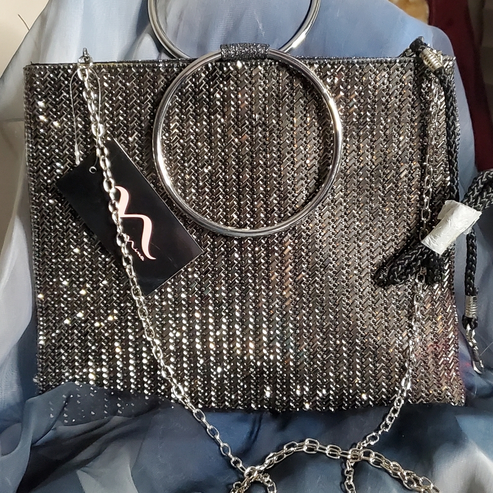 Nina Sadia Clutch Pewter